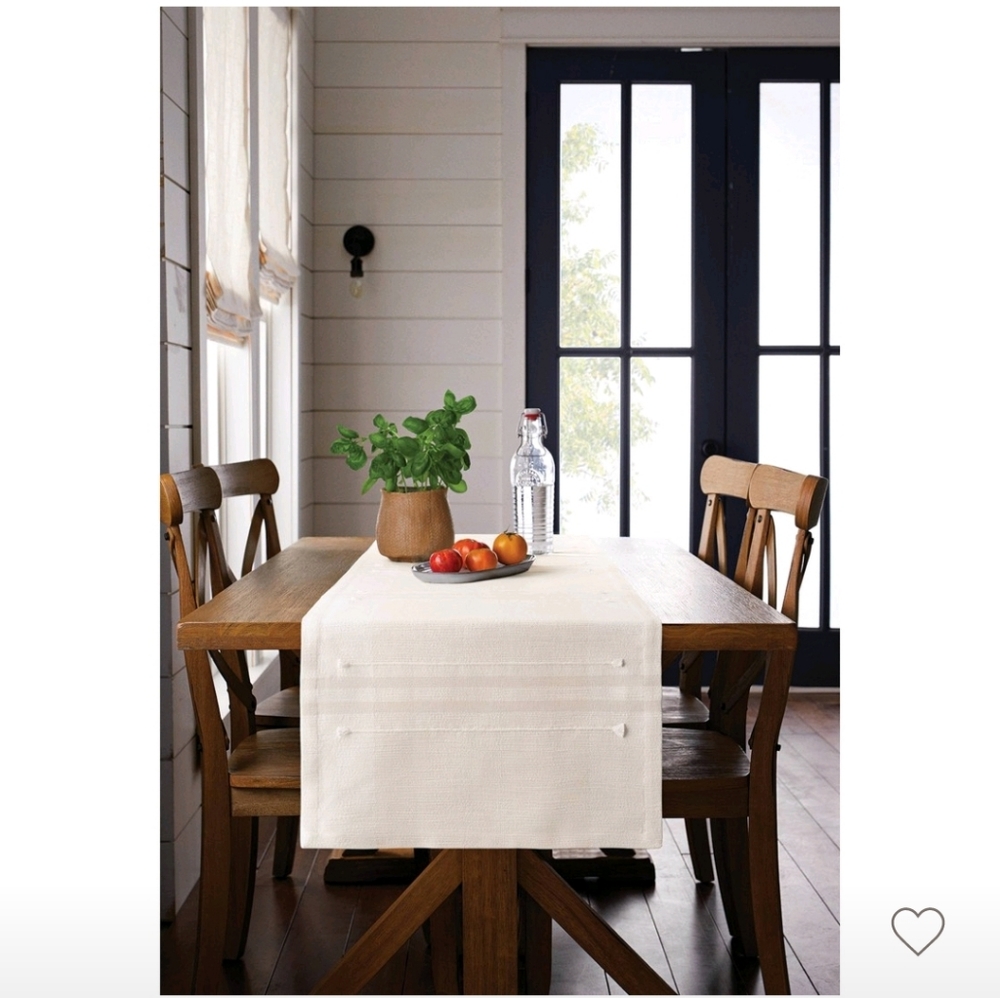 H&H Oversized table runner sour cream and taupe